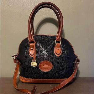 Dooney and Bourke Black and Brown Leather Handbag